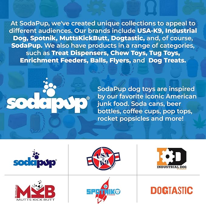 SodaPup Honey Pot – Durable Dog Treat Dispenser & Enrichment Toy Made in USA from Non-Toxic, Pet Safe, Food Safe Natural Rubber Material for Mental Stimulation, Problem Chewing, Calming Nerves, & More