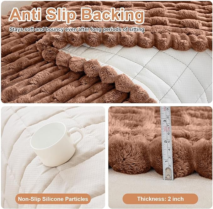 Couch Cover for Dogs, Non Slip Fuzzy Pet Couch Covers for Sofa,Pet Friendly Dog Mat for Couches and Sofas,Thick Soft Sofa Slipcovers Cushion Protector(Light Coffee, 28" x 71"/70 x 180cm)