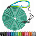 Long Dog Leash for Dog Training 10FT/15FT/20FT/30FT/40FT/50FT/100FT Reflective Leash with 2 Hooks, Heavy Duty Dog Lead for Large Medium Small Dogs Outside Walking Camping Yard,Teal 50FT
