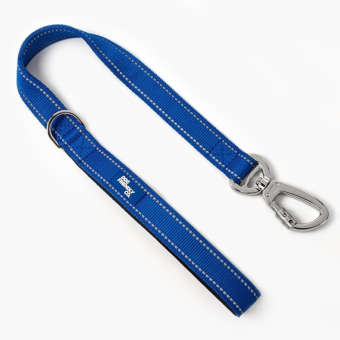 DF Co. Close Control Short Trainer Dog Leash | Strain Free & Shock Resistant, Durable Material, 65cm in Length, Heavy Duty Clips & D-Ring (Classic Blue, Small)
