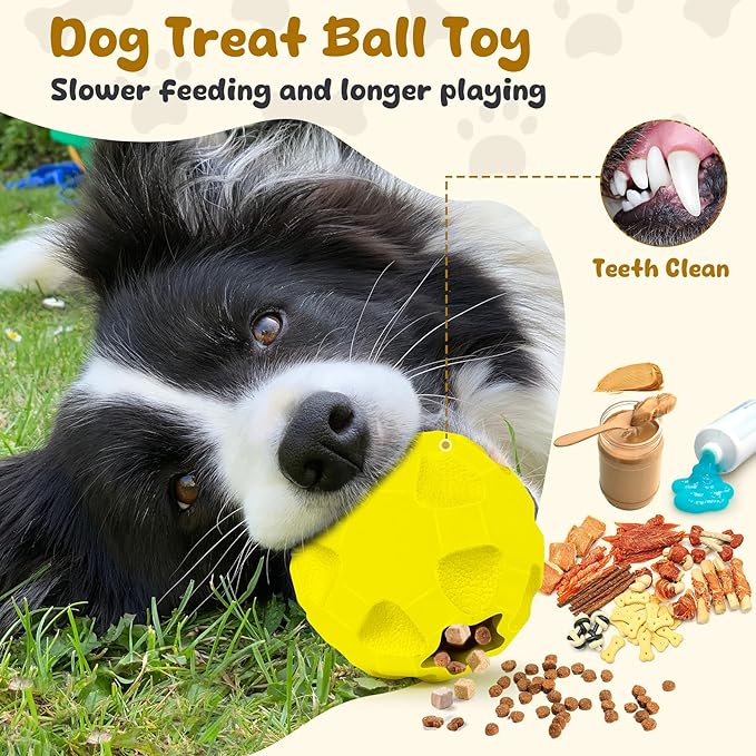 Interactive Dog Puzzle Toys for Boredom, Dogs Enrichment Toys to Keep Them Busy, Dog Treat Balls for Large Dogs, Tough Treat Dispensing Dog Toys