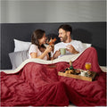 Sacred Weapon Waterproof Blanket for Bed – Dual Sherpa & Fleece Throw - Water Proof Blanket for Couch Absorbent Washable & Leak Proof – Soft & Premium Waterproof Comforter – Dark Red- 80'x50'