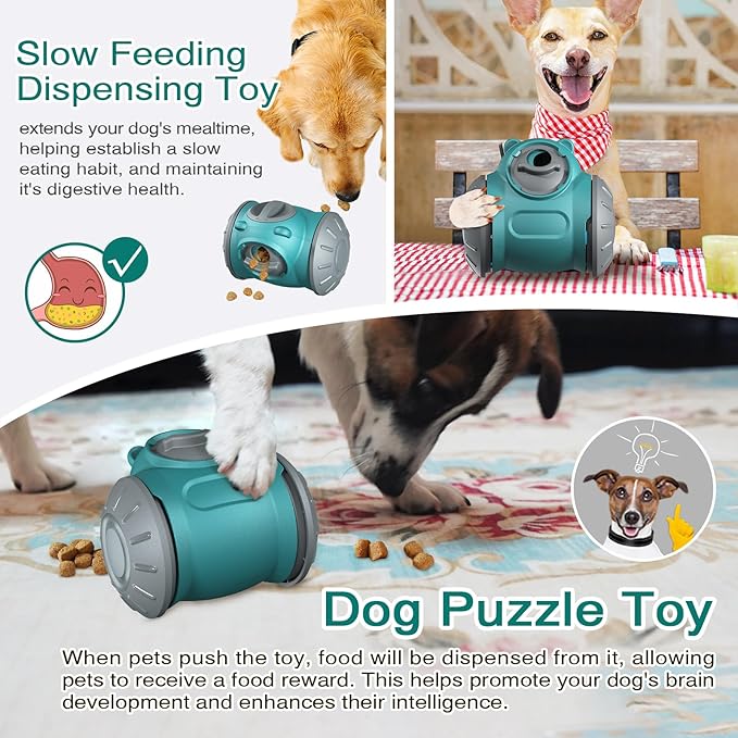 1pcs Interactive Dog Dispenser Toy - Premium Food for Smart Dogs - Adjustable Food Puzzle for Small Medium and Large Dogs for Large/Medium/Small Aggressive Chewers Breed Pet Cat Color Mars Green