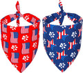 ADOGGYGO American Flag Dog Bandana, Multiple Sizes Offered, Reversible Red Blue Flag Star Scarf, Patriotic 4th of July Bandanas for Medium Large Dogs (Large)