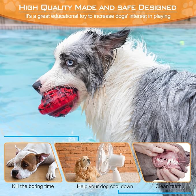 Dog Toys to Keep Them Busy,Frozen Treat Dog Enrichment Toys,Slow Food Training to Relieve Boredom and Stimulating,Dog Puzzle Treat Food Dispensing Ball Toy for Small Medium Large Dogs