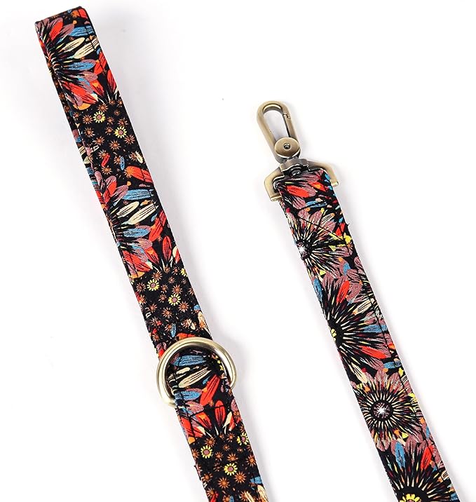 Organic Cotton Dog Leash for Small,Medium and Large Breed,Brass Hardware Pet Leash for Walking,Running and Training 6FT