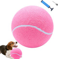 Giant 9.5" Dog Toy Ball - Oversize Interactive Puzzle Toy with 1*Ball Pump + 1*Needle for Small, Medium, Large Dogs (Pink)