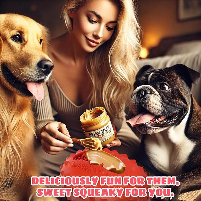 VANFINE Indestructible Dog Toys for Aggressive Chewers - Tough Squeaky Dog Chew Toy for Large Breed, USA Brand Durable Rubber Dog Toy with Beef Flavor for Medium & Large Dogs