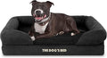 The Dog’s Bed Orthopedic Memory Foam Dog Bed with Bolsters, Plush Fabric, Black Plush, Medium