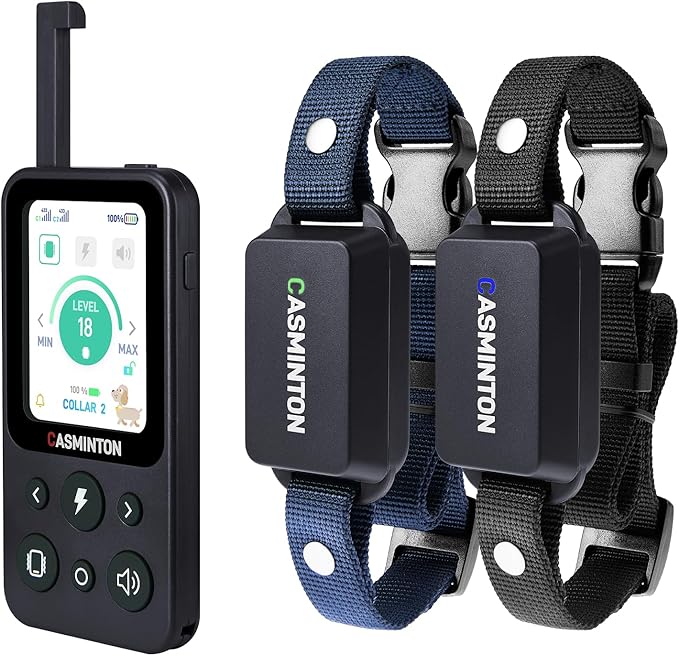 Shock Collar for 2Dogs [CRS01Pro]126 Training Levels,4Powerful Modes With 2.8inch LCD high-definition display100% Safe Training Collar for Large Medium Small Dogs IPX7 Waterproof Blue (Blue)