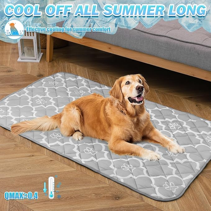 EXPAWLORER Dog Cooling Mat-28.3''*47.2'' Upgraded Extra Large Cooling Pad for Dog Dogs Cats Pets in Summer Keep Cool,Washable,Non-Slip Blanket for Grate Sofa Bed Outdoor
