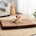 WNPETHOME Orthopedic Large Dog Bed, Large Waterproof Dog Bed with Removable Washable Cover & Anti-Slip Bottom,Egg Crate Foam Pet Bed Mat,Soft Rose Plush Pet Crate Mat