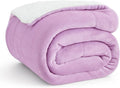Bedsure GentleSoft Sherpa Fleece Twin Size Blanket for Couch, Non-Heated, Thick and Warm Throw for Girls and Women, Soft Fuzzy Plush Twin Blanket for Winter, Lilac, 60x80 Inches