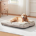 Dog Bed for Large Dogs, Dog Mattress with Pillow for Crate Kennel, Sofa pet Bed, Super Soft pet Bed for Medium, Jumbo, Small Dogs Breeds (Beige, Medium:(30”x20 x3