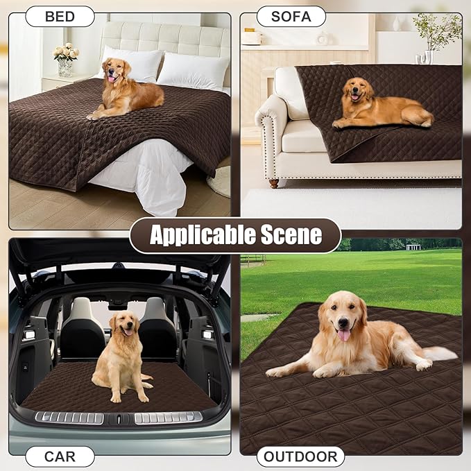 Smiry Waterproof Dog Bed Cover Pet Blanket, Soft Washable Dog Blanket for Furniture Bed Couch Sofa Reversible, Checkered (40"x50", Chocolate/Chocolate)