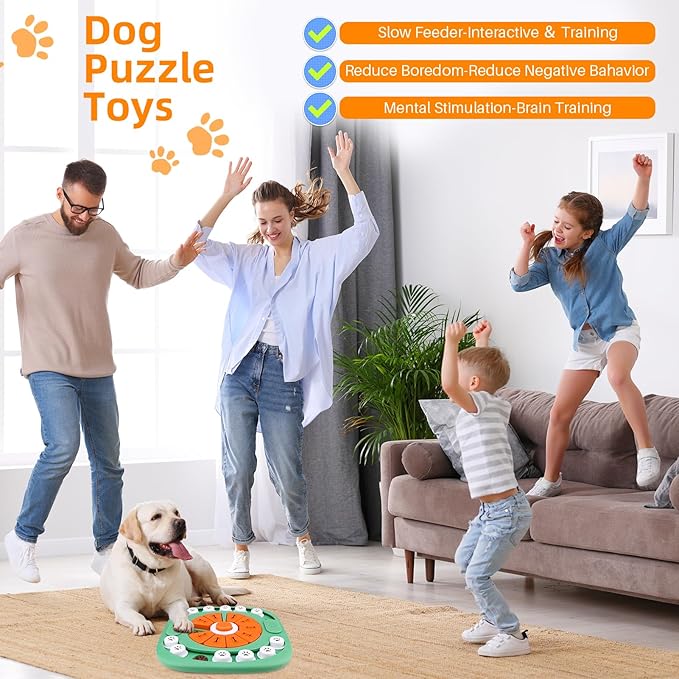 Dog Toys for Boredom and Stimulating, Mentally Stimulating Toys, Puzzle Large Dogs, Puzzles Smart Treat Dispensing Enrichment Dogs Green, Level 3-Green