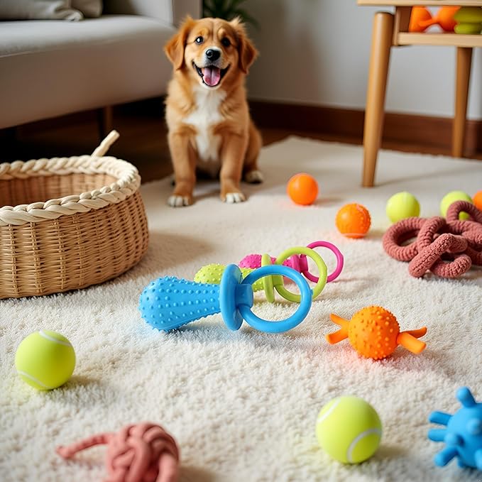 1 Pc Random Color Dog Toys for Aggressive Chewers,Rubber Pacifier Puppy Dog Chewing Molar Play Toy Pet Supplies