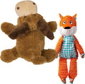KONG XL 2 Pack - Soft Plush Dog Toy for Large Breeds - Durable, Cuddly & Squeaky - Perfect for Play & Comfort (Moose/Fox)