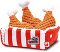 PAWTY Fried Chicken Interactive Dog Toy - Snuffle Nosework Puzzle with Squeaker - Pet Stress Relief Game - Hide Treat Food Puzzle - Medium Dog - Durable Cute Dog Gifts