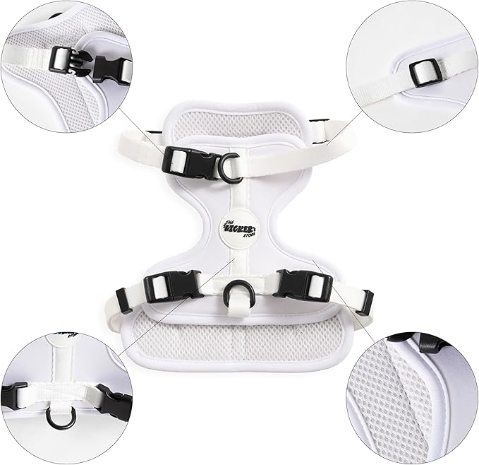 HNS1001F Arlo Small Adjustable Soft Padded No Pull Pet Harness with 3 Buckles and 3 Leash Clips, Seltzer