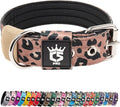TSPRO Tactical Dog Collar 1.25 Inch Wide Thick Dog Collars with Heavy Duty Metal Buckle, Durable, Strong, Adjustable for Small Dogs (Leopard Print S)