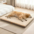 Patas Lague Orthopedic XL Dog Bed Large Sized Dog 48''X30'', Waterproof Soft Comfortable Egg Crate Foam Large Pet Beds Crate Mat with Removable Washable Cover and Nonskid Bottom, Brown