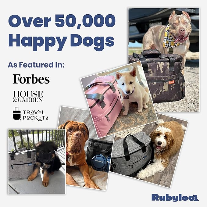The Original Doggy Bag™ - Complete Dog Travel Bag for Supplies with 2 BPA-Free Travel Dog Bowls & 2 Pet Food Containers - Traveling Kit for Road Trips, Camping, Weekend Away or Doggy Gift: Navy