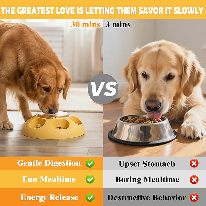 ABULL Interactive Dog Puzzle Toy - Simple Press to Get Treats, 2-in-1 Treat Dispenser & Slow Feeder for Healthy Eating, Keep Them Busy and Stop Boredom, Food-Grade & Easy-Clean for All Breeds