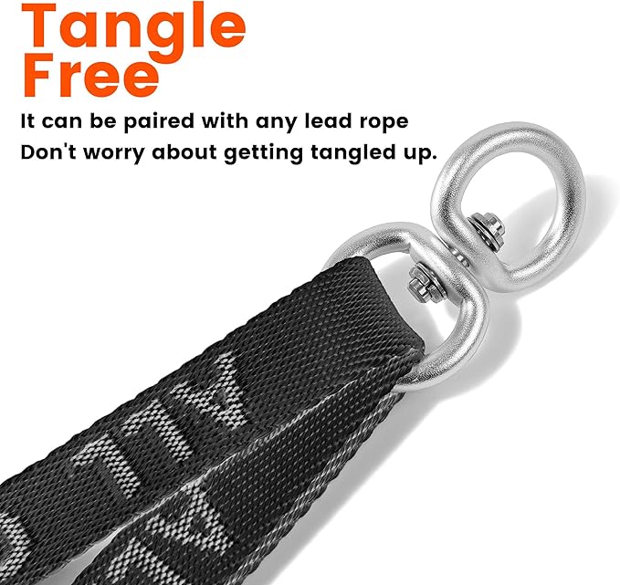 HOWGO Double Dog Leash, No Tangle 360° Swivel, Adjustable Two Padded Handles, Double Clip Dog Leash Coupler Splitter for 0~50 lbs Small and Medium Breeds (Orange, 2/3'' x 0.9 FT, Ultralight)