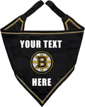 Pets First NHL Boston Bruins Personalized Tie Around Bandana for Dogs & Cats, Size Small/Medium. Custom Dog Bandana Scarf Bib for Pet Cat Dog. The Ultimate Game-Day & Party Customizable Bandana
