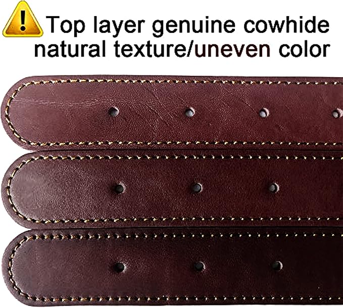 Didog Genuine Leather Dog Collars with Engraved Nameplate, Personalized Soft Leather Dog Collar with Custom ID Tag, Brown/Green/Red for Medium Large Dogs (L,Brown)