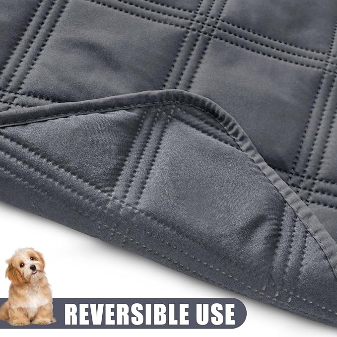 Smiry Waterproof Dog Bed Cover Blanket 30x53, Soft Reversible Pet Blanket, Washable Leakproof Cats Dogs Couch Cover for Sofa, Couch, Furniture, Dark Grey/Dark Grey