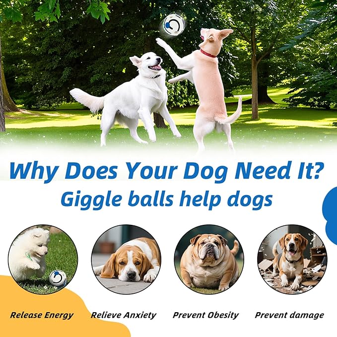 Glow in The Dark Dog Toys Ball, Interactive Dog Ball, Shaking with Gibbering Sound, XL, 5.51 in (14 cm)