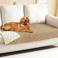 Smiry Waterproof Dog Bed Cover Pet Blanket, Soft Washable Dog Blanket for Furniture Bed Couch Sofa Reversible, Checkered (30"x90", Camel/Beige)