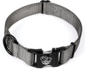 Country Brook Petz - Premium Nylon Dog Collar with Metal Buckle for Small Medium Large Breeds - 10+ Cool Colors (Medium, 3/4 Inch, Charcoal)