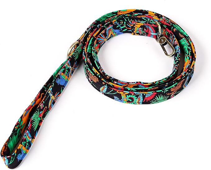 Organic Cotton Dog Leash for Small,Medium and Large Breed,Brass Hardware Pet Leash for Walking,Running and Training 6FT