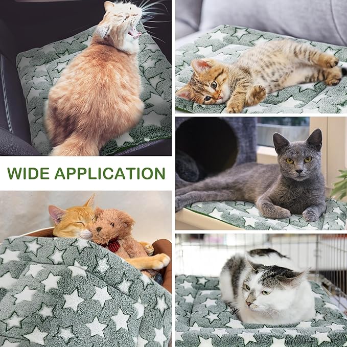 VitalCozy 4 Pcs Dog Crate Pads, Ultra Soft Warm Washable Anti-Slip Kennel Bed Mat for Pets, Reversible, Replaceable, Cozy Cage Liner for Small Medium Large Dogs and Cats(20 x 30 x 1.6 Inch,Green)