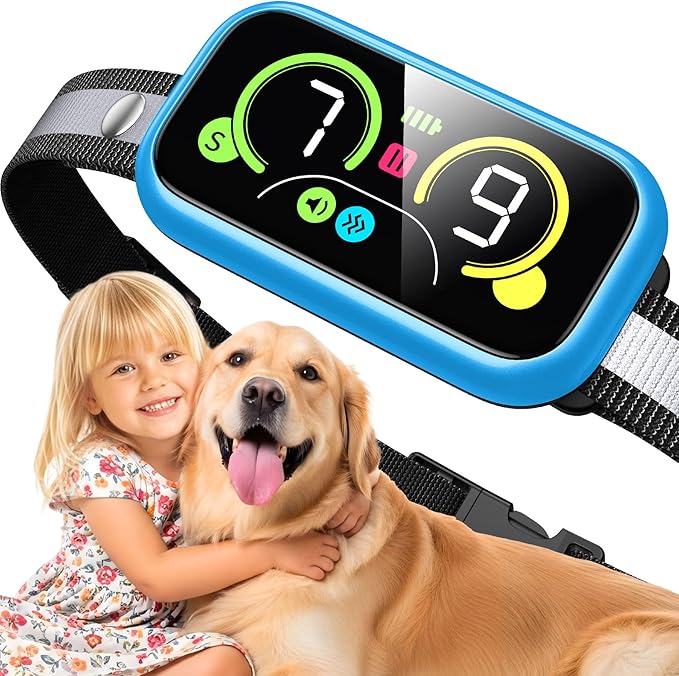Dog Bark Collar Pro, Instant Bark Solution, Smart Anti Barking Device with 4 Correction Modes, Fast-Acting Barking Collar for for Large Medium Small Dogs 5-150lbs, Ideal for Home & Outdoor Use