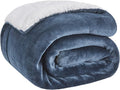 Bedsure GentleSoft Sherpa Fleece Throw Blanket for Couch, Non-Heated, Thick and Warm Throw for Women and Men, Soft Fuzzy Plush Blanket for Winter, Slate Blue, 50x60 Inches