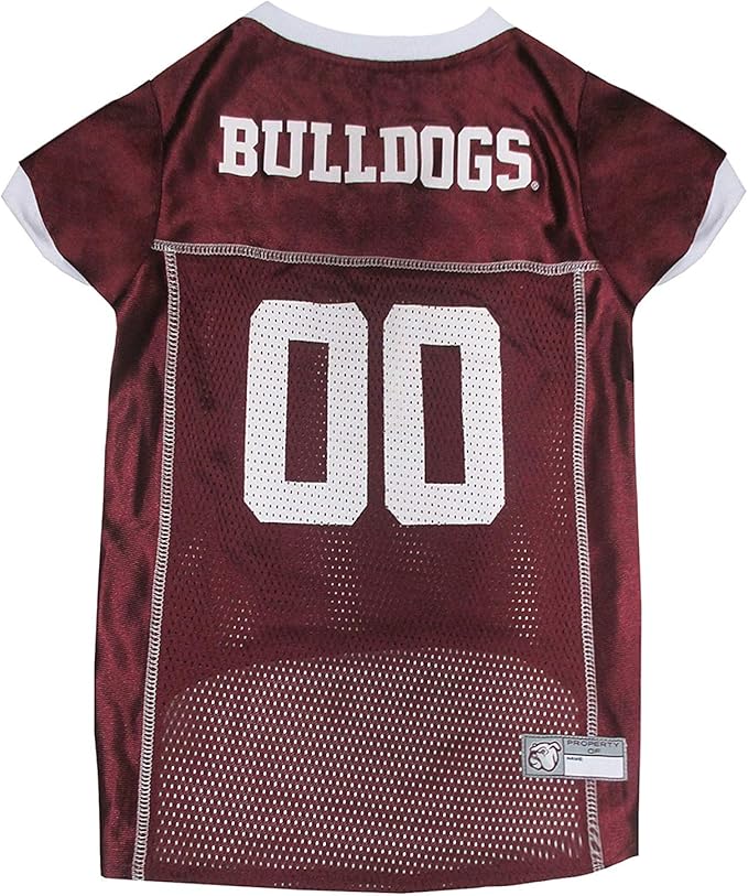 Pets First NCAA College Mississippi State Bulldogs Mesh Jersey for DOGS & CATS, Medium. Licensed Dog Jersey with your Favorite Football/Basketball College Team
