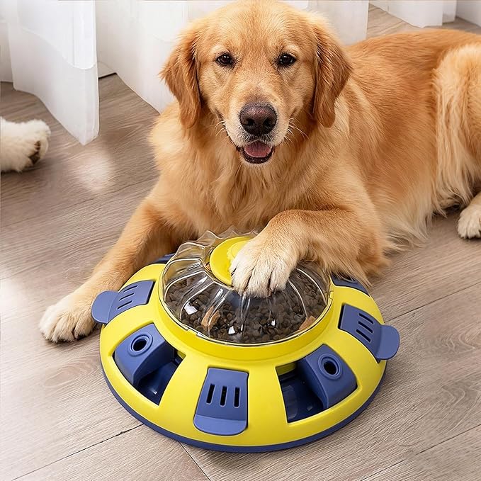 Pet Treat Dispenser - Adjustable Slow Feeder, Dogs Puzzle Feeder with Interactive Play for Enrichment, Aggressive Chewers, Small, Medium, Large Breeds, Puppy Training, and Indoor Use