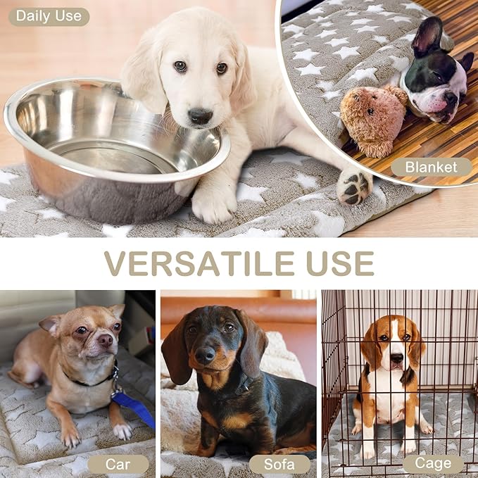 VitalCozy 4 Pcs Dog Crate Pads, Ultra Soft Warm Washable Anti-Slip Kennel Bed Mat for Pets, Reversible, Replaceable, Cozy Cage Liner for Small Medium Large Dogs and Cats(18 x 24 x 1.6 Inch,Apricot)