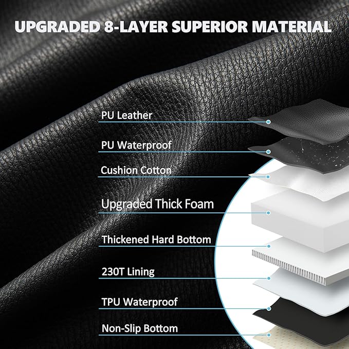 AIREDOULER Truck Dog Seat Cover Back Seat, Hard Bottom Dog Hammock for Car 1.2" Comfort Soft Foam, Waterproof XL Large Pet Extender Bed Supports 560lbs, Durable Platform Protector Full Size Crew Cab