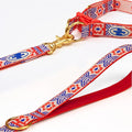 Signature Dog Leash – 63in Durable Double-Sided Jacquard Webbing, Ergonomic 0.8in Grip, Safety-Tested Hardware – Made in Korea (Basic, Scarlet Lotus)