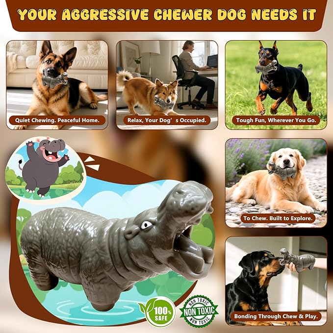 Indestructible Dog Toys for Aggressive Chewers, Tough Dog Toys for Medium and Large Dogs, Durable Nylon Chew Toy to Keep Them Busy, Chew Toy for Dogs Teeth Cleaning and Boredom
