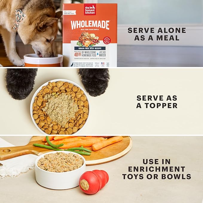 The Honest Kitchen Human Grade Wholemade™ Dehydrated Grain Free Turkey Dog Food, - Complete & Balanced Meal or Topper - 7 lb Box
