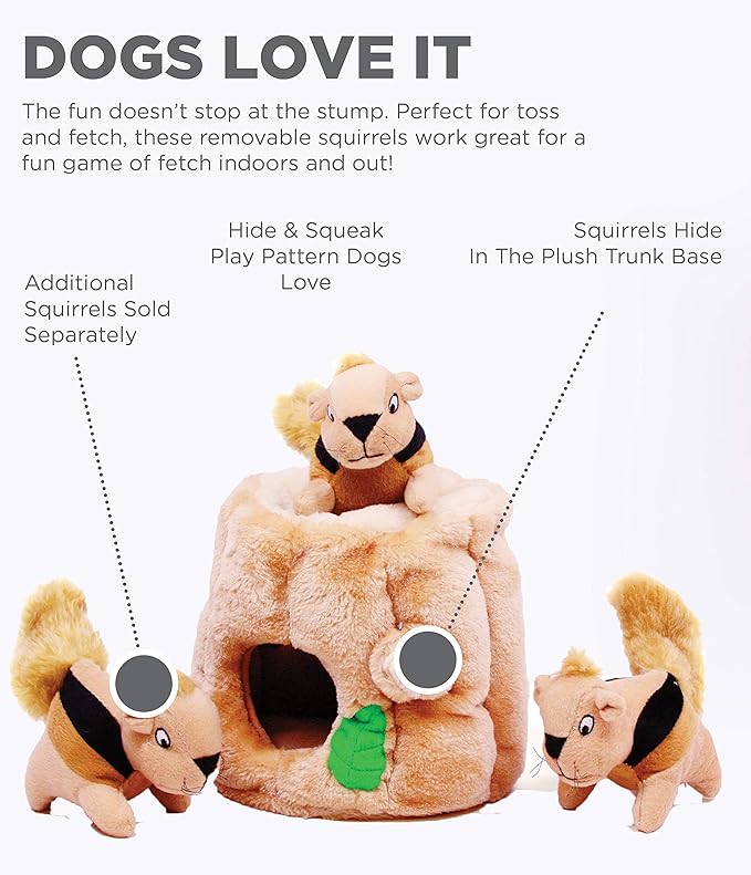 Outward Hound Nina Ottosson Treat Tumble Blue Interactive Treat-Dispensing Puzzle Dog Toy, Small Hide A Squirrel Plush Dog Toy Puzzle, Small