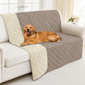 Smiry Reversible Waterproof Couch Covers for Sofa, Washable Dogs Pet Couch Covers for 3 Cushion Sofa Pet Friendly, Water Resistant Furniture Protector Slipcover, Geometric (68"x82", Taupe/Beige)
