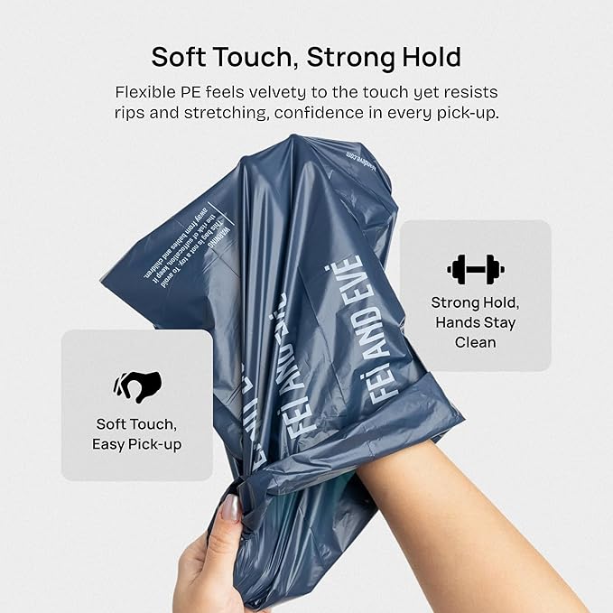 2026 New Edition, Fei & Eve Dog Poop Bags - Extra Thick 25 Micron & 100% Leak-Proof | Full Blackout & Odor-Locking | Stretch Resistant | Easy to Tear off | Waste Bags | Unscented | 20 Rolls