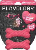 Playology Dog Toys | Dual Layer Bone Durable Chew Toy Bone for Dogs, Value 2-Pack | Small Red Velvet Cake Scented Toy - Limited Edition Valentine's Day Scent | Made from Non Toxic Materials